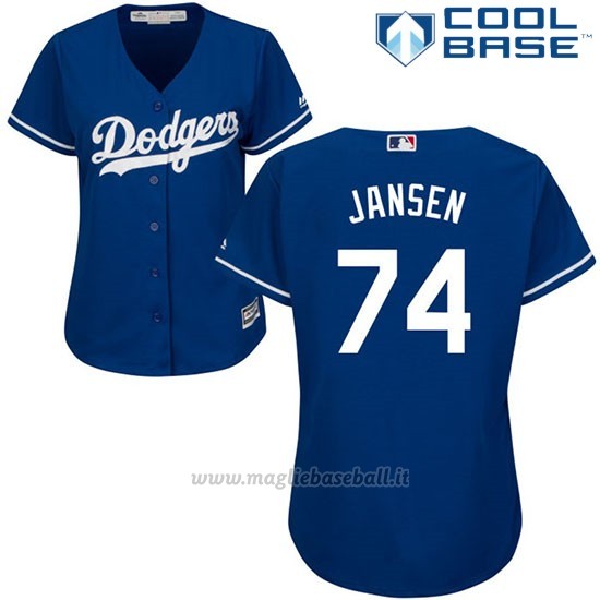Maglia Baseball Donna Los Angeles Dodgers Kenley Jansen Cool Base Royal